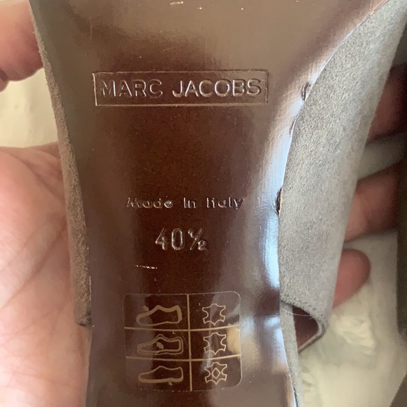 MARC JACOBS Pointy Bow Gray Suede Slingbacks 40.5 (9.5 US) NWOB - Picture 6 of 11